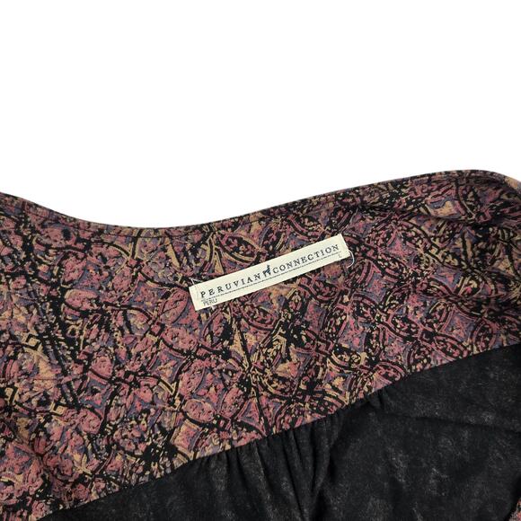 Peruvian Connection Margaux Dress Bohemian Print Size Large - Picture 7 of 7